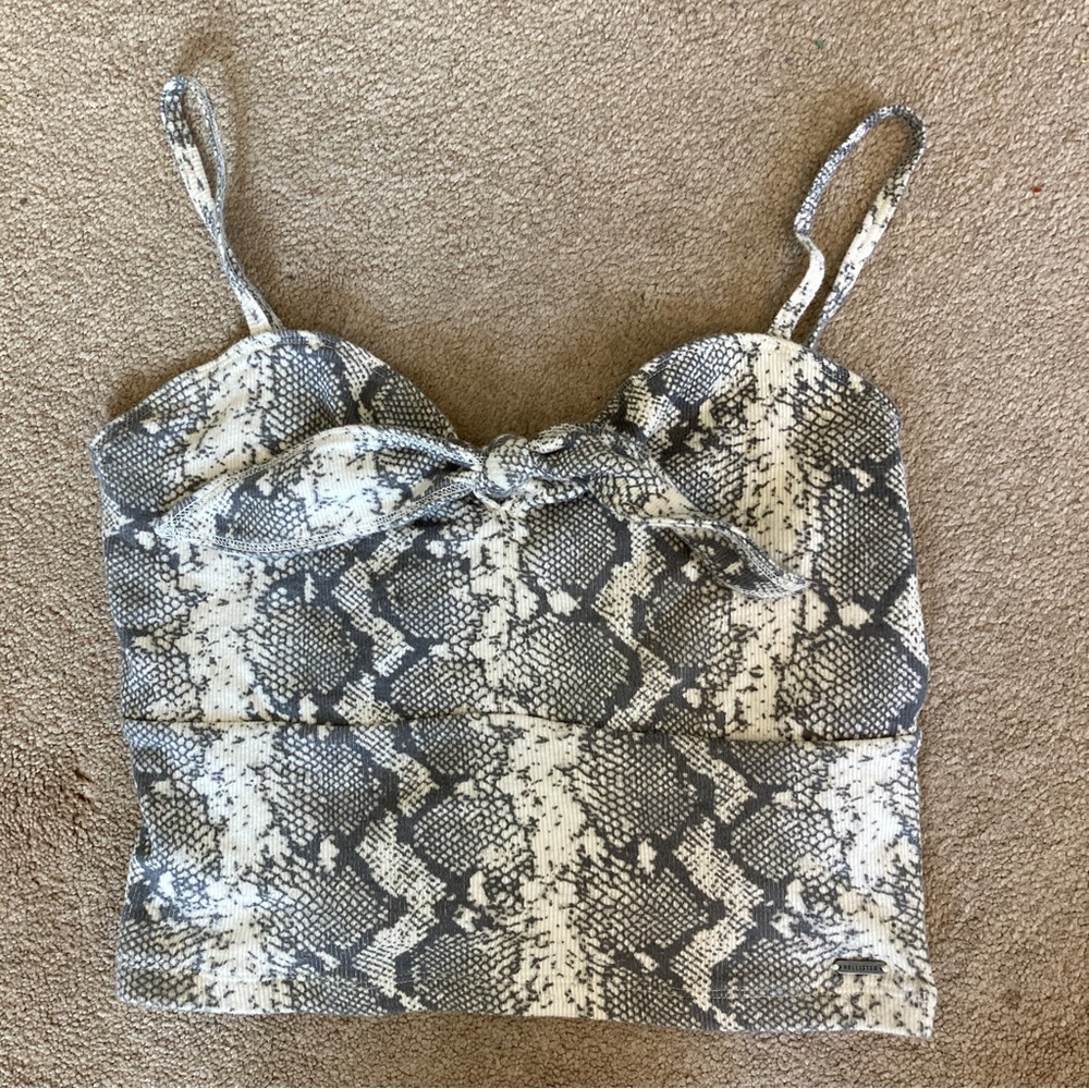 snake print tank crop top